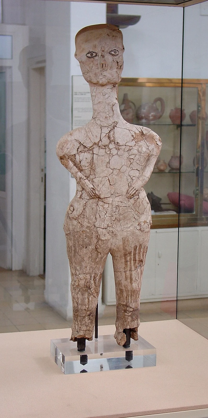 Ain Ghazal statue; Unknown maker, c. 6700–6500 BCE