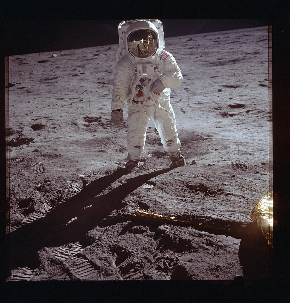 Buzz Aldrin on the lunar surface
