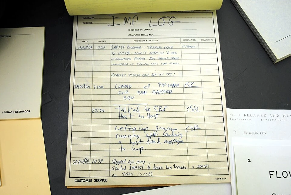 The IMP log of the first message