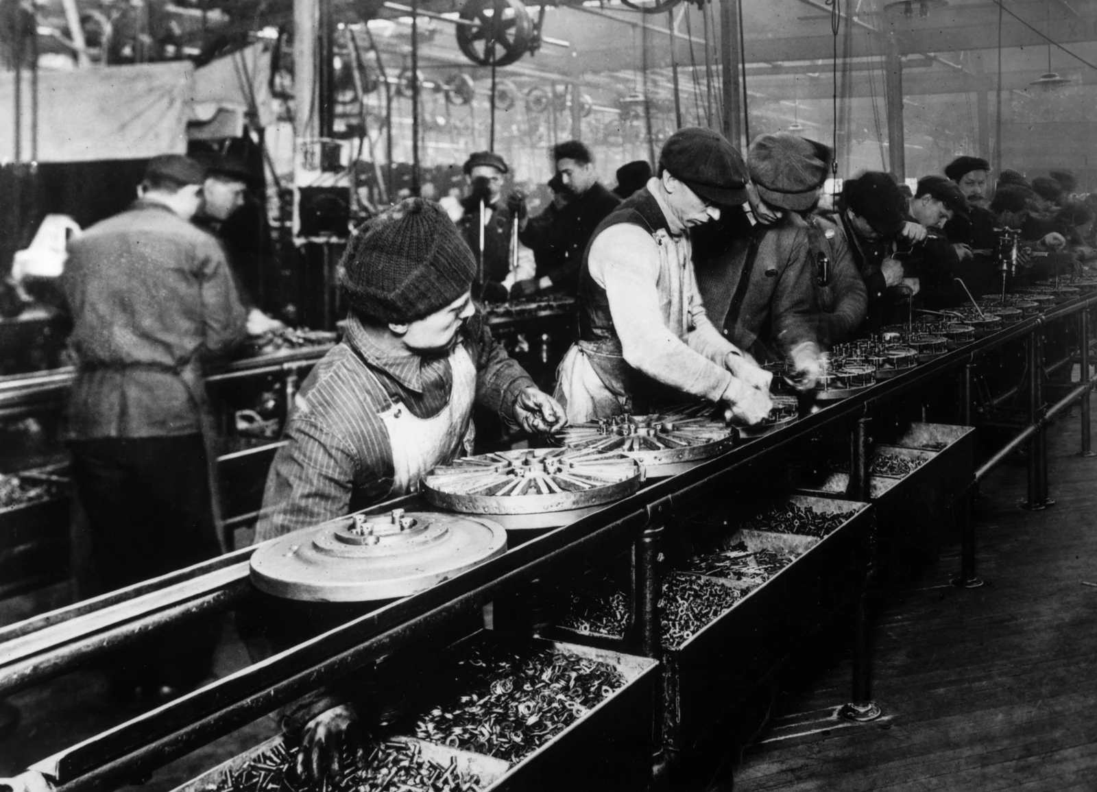 A Ford factory assembly line