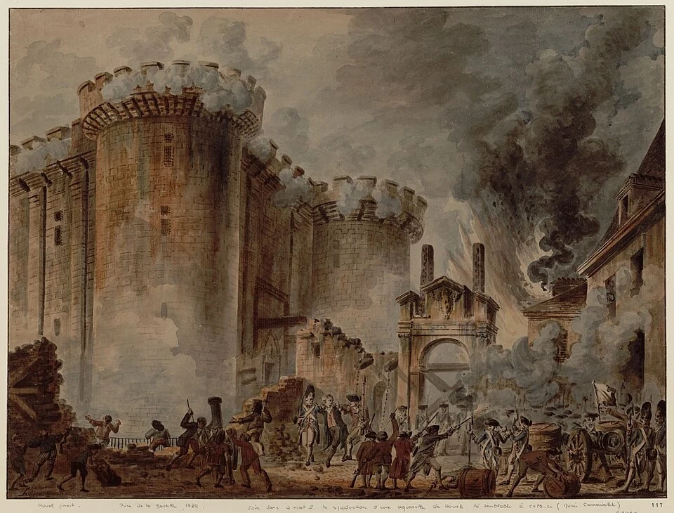 The Storming of the Bastille; Jean-Pierre Houël, 1789