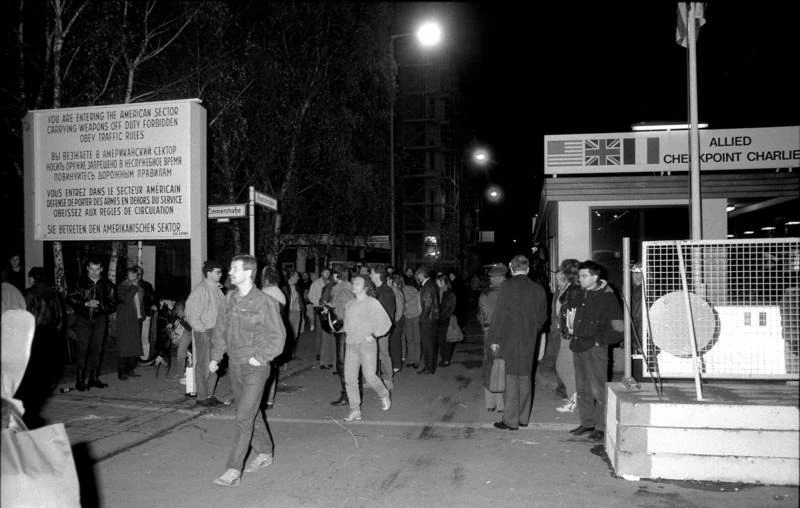 Checkpoint Charlie on the night the border opened