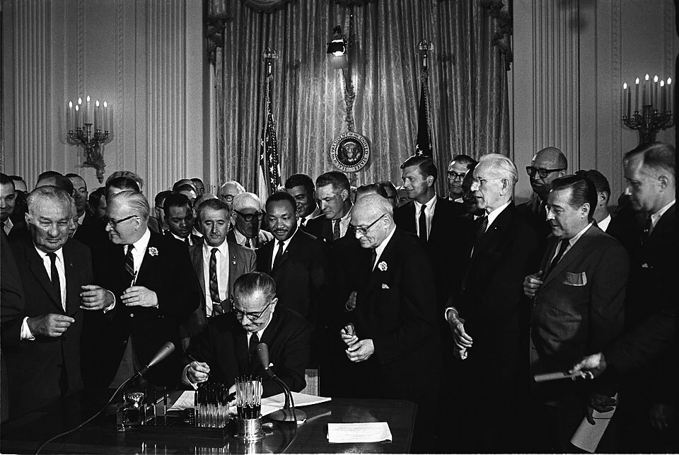 Signing the Civil Rights Act; Cecil Stoughton, 2 July 1964