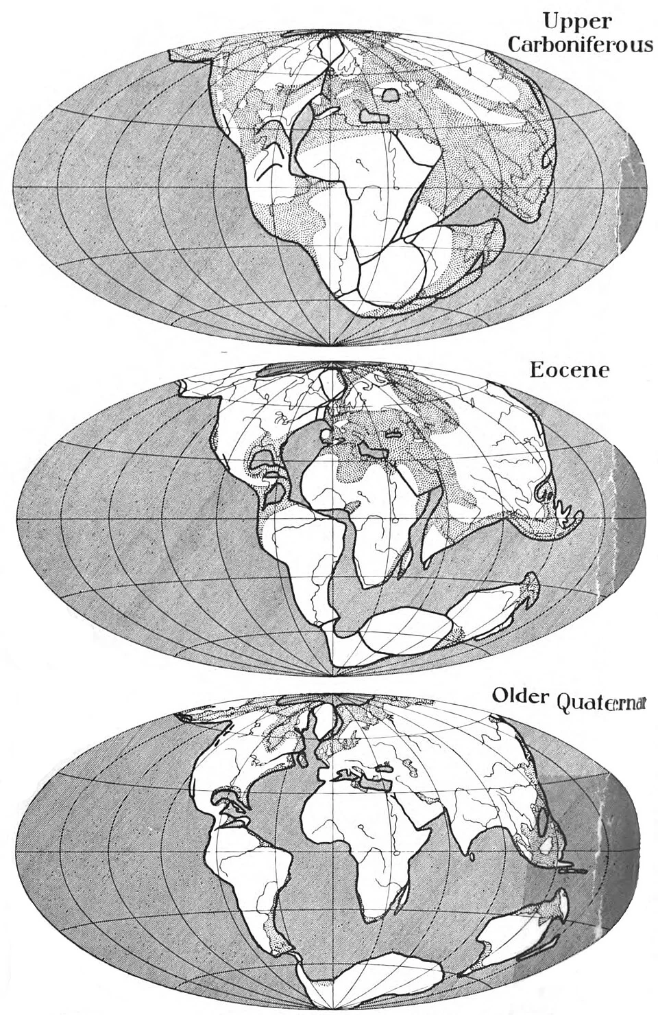 The Origin of Continents and Oceans: original plate; Alfred Wegener, English edition, 1924